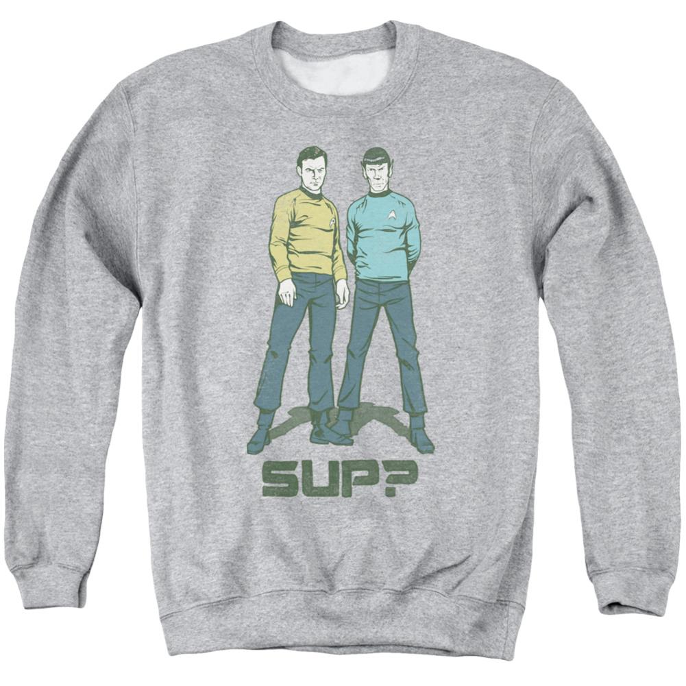 Star Trek Sup Men's Crewneck 50 50 Poly Long-Sleeve T-Shirt