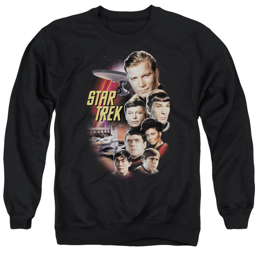 Star Trek The Classic Crew Men's Crewneck 50 50 Poly Long-Sleeve T-Shirt