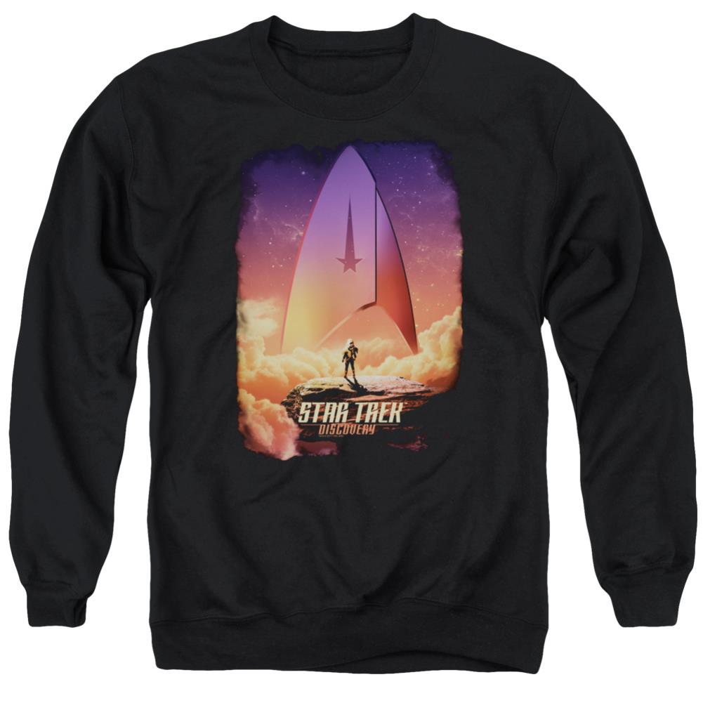 Star Trek The Explorer Men's Crewneck 50 50 Poly Long-Sleeve T-Shirt