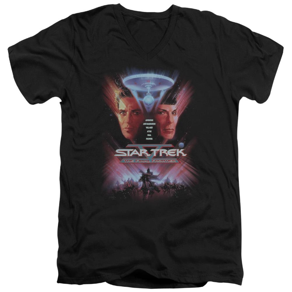 Star Trek The Final Frontier (Movie) Men's 30/1 Cotton Slim V-Neck T-Shirt