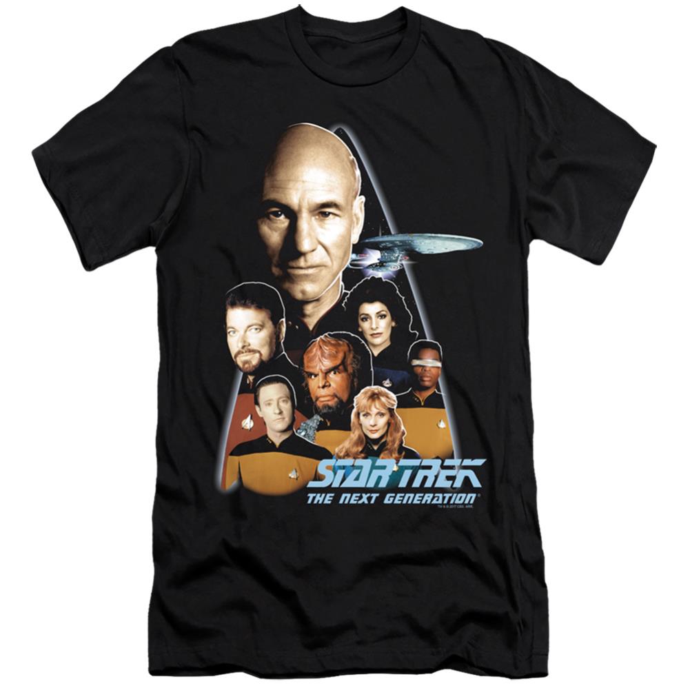 Star Trek The Next Generation Men's Ultra-Soft 30/1 Cotton Slim Short-Sleeve T-Shirt