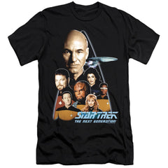 Star Trek The Next Generation Men's Ultra-Soft 30/1 Cotton Slim Short-Sleeve T-Shirt