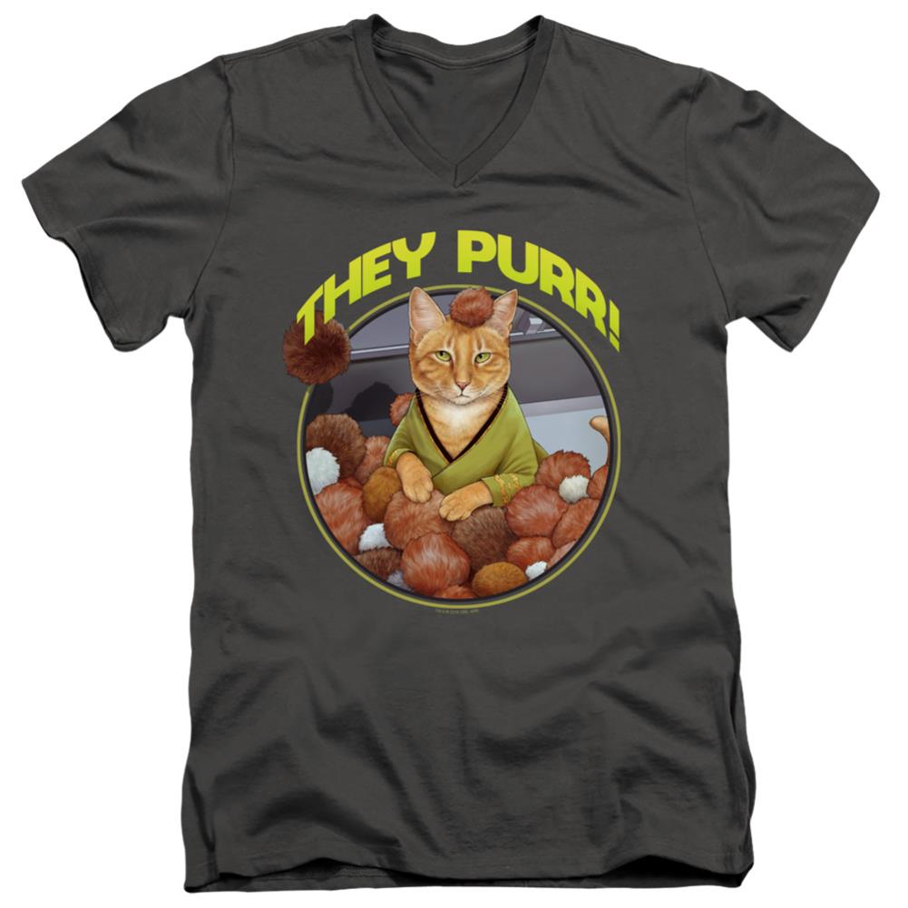Star Trek The Purr Men's 30/1 Cotton Slim V-Neck T-Shirt