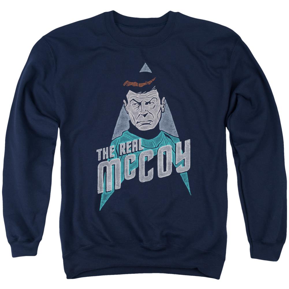 Star Trek The Real McCoy Men's Crewneck 50 50 Poly Long-Sleeve T-Shirt