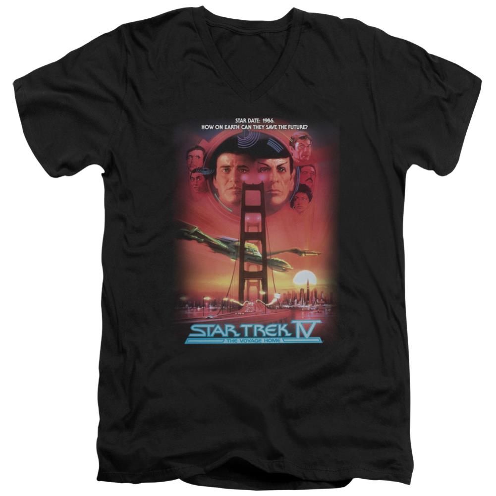 Star Trek The Voyage Home (Movie) Men's 30/1 Cotton Slim V-Neck T-Shirt