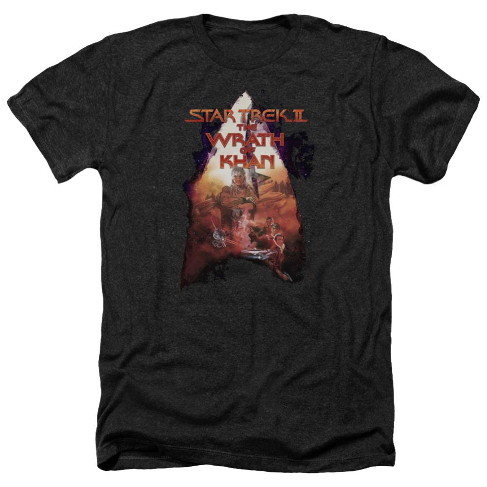 Star Trek The Wrath Of Khan Poster Men's 30/1 Heather 60 40 Poly Short-Sleeve T-Shirt