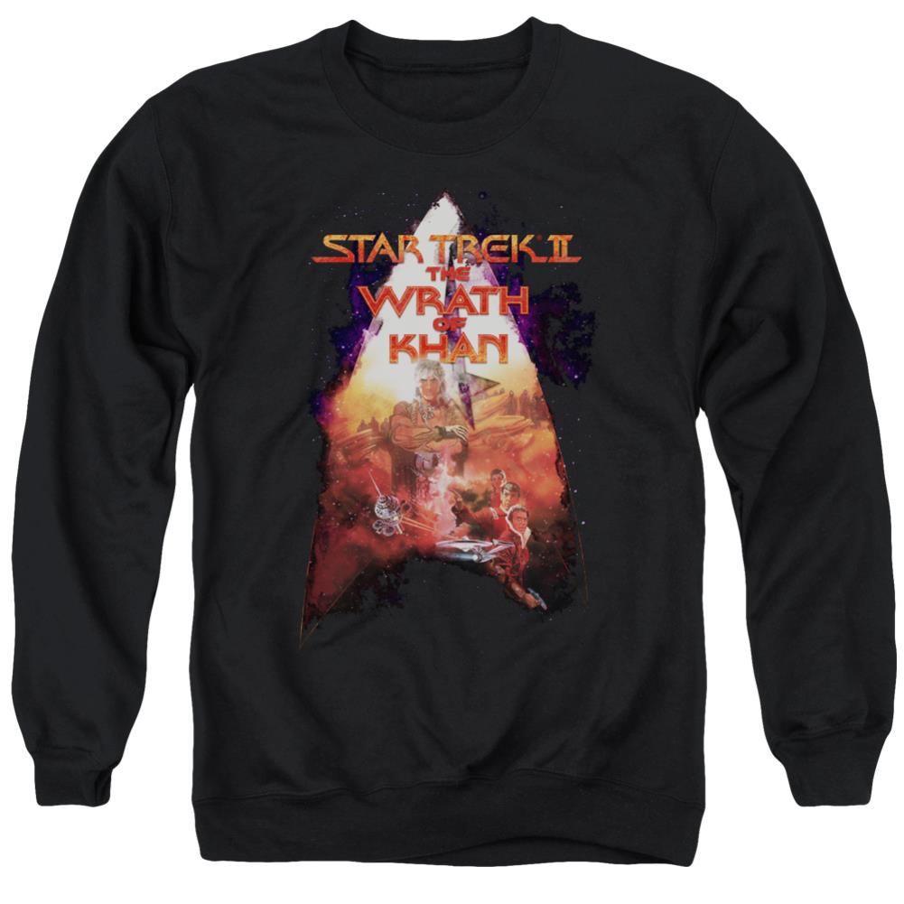 Star Trek The Wrath Of Khan Poster Men's Crewneck 50 50 Poly Long-Sleeve T-Shirt