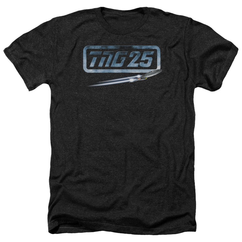 Star Trek TNG 25 Enterprise Men's 30/1 Heather 60 40 Poly Short-Sleeve T-Shirt