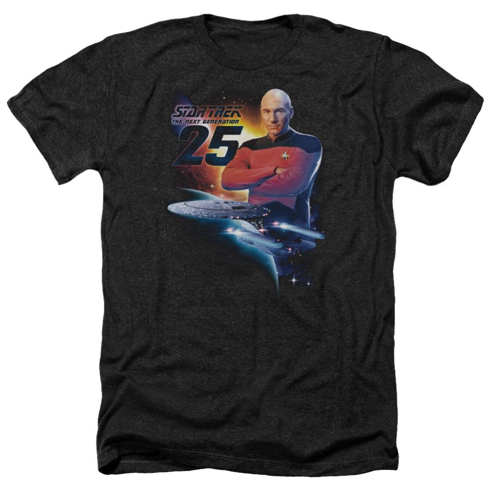 Star Trek TNG 25 Men's 30/1 Heather 60 40 Poly Short-Sleeve T-Shirt