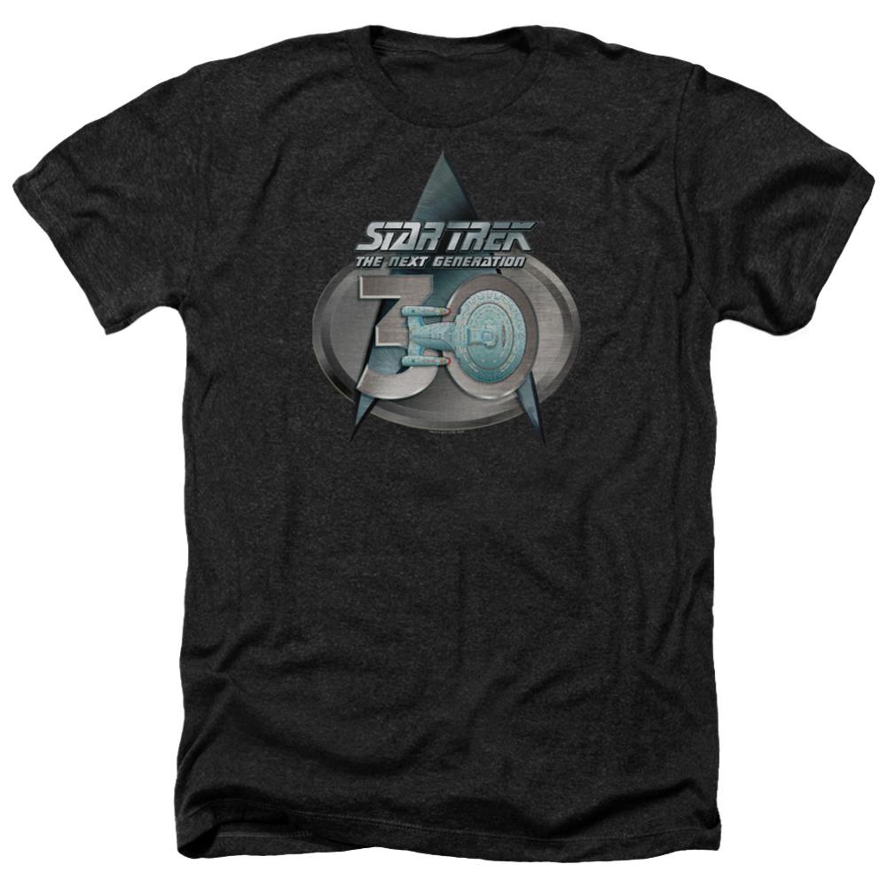 Star Trek TNG 30 Logo Men's 30/1 Heather 60 40 Poly Short-Sleeve T-Shirt