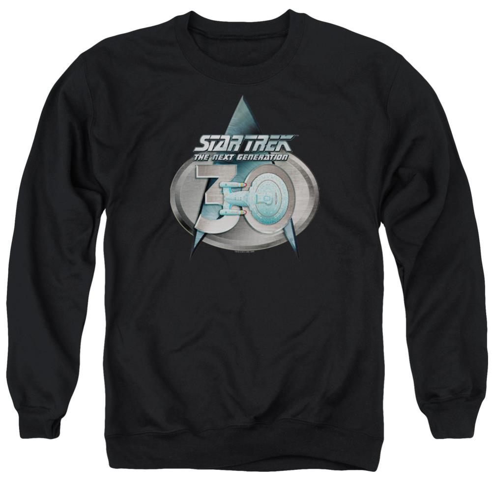 Star Trek TNG 30 Logo Men's Crewneck 50 50 Poly Long-Sleeve T-Shirt