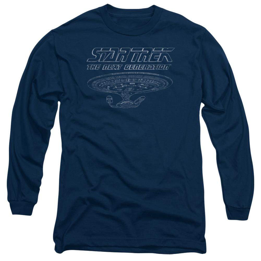 Star Trek TNG Enterprise Men's 18/1 Cotton Long-Sleeve T-Shirt
