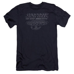 Star Trek TNG Enterprise Men's Ultra-Soft 30/1 Cotton Slim Short-Sleeve T-Shirt