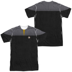 Star Trek TNG Movie Engineering Uniform (Front/Back Print) Men's Regular Fit Polyester Short-Sleeve T-Shirt