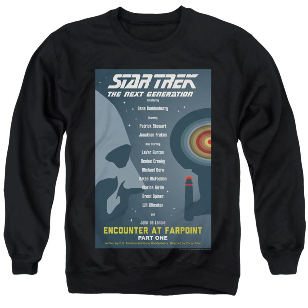 Star Trek TNG Season 1 Episode 1 Men's Crewneck 50 50 Poly Long-Sleeve T-Shirt