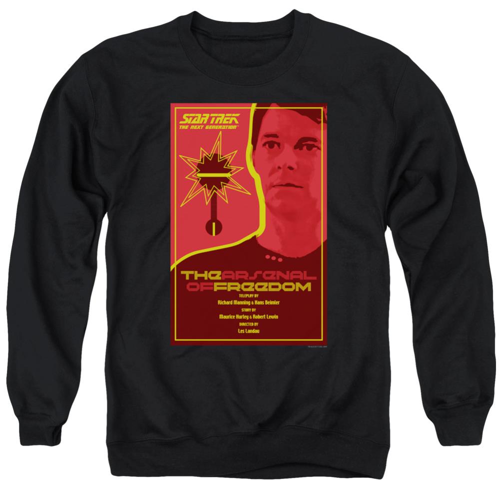 Star Trek TNG Season 1 Episode 21 Men's Crewneck 50 50 Poly Long-Sleeve T-Shirt