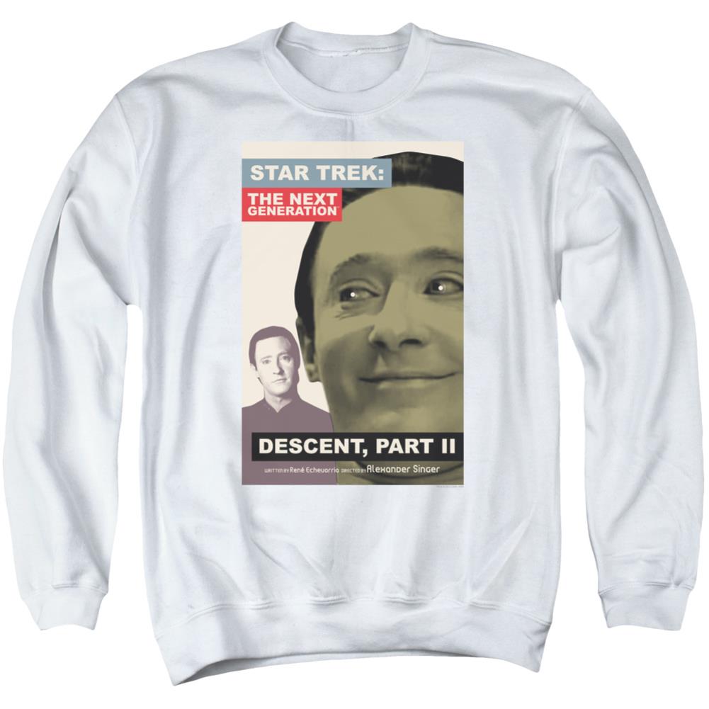 Star Trek TNG Season 7 Episode 1 Men's Crewneck 50 50 Poly Long-Sleeve T-Shirt