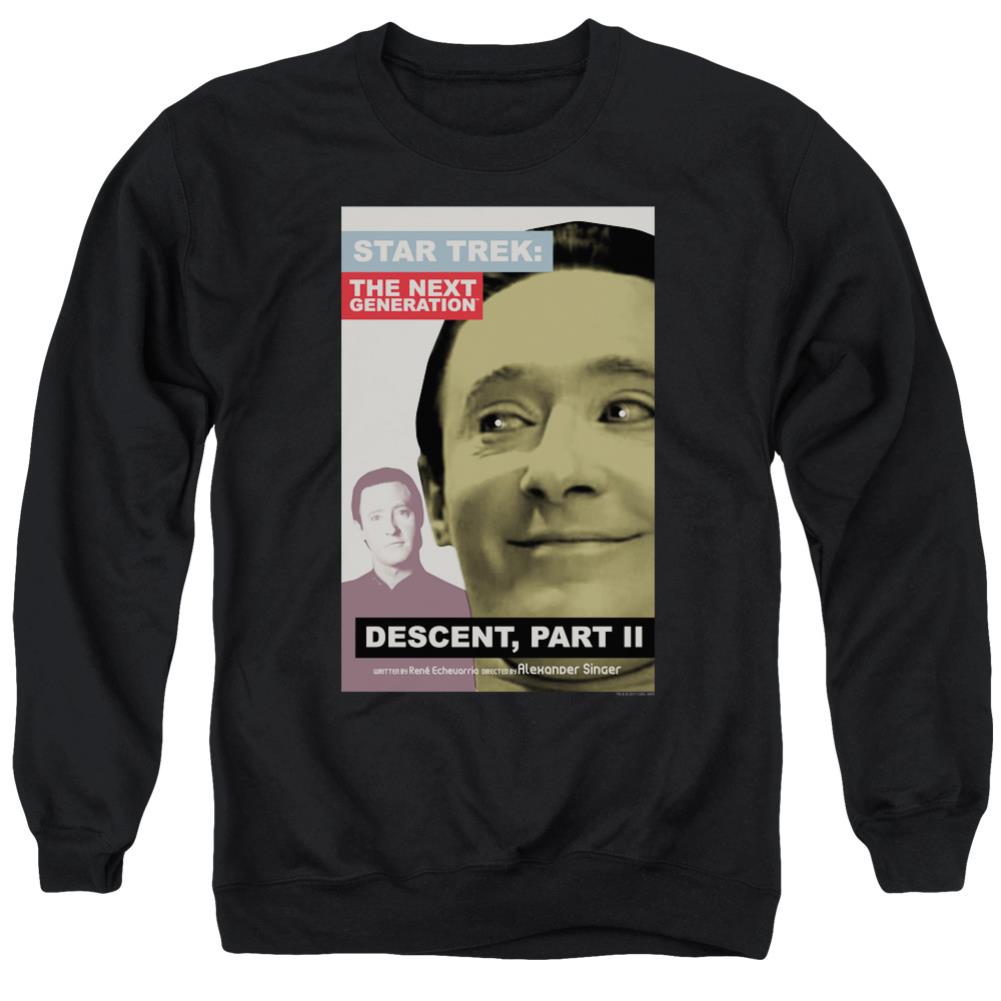 Star Trek TNG Season 7 Episode 1 Men's Crewneck 50 50 Poly Long-Sleeve T-Shirt