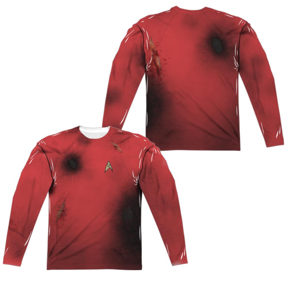 Star Trek TOS Dead Red (Front/Back Print) Men's Regular Fit Polyester Long-Sleeve T-Shirt