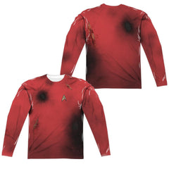 Star Trek TOS Dead Red (Front/Back Print) Men's Regular Fit Polyester Long-Sleeve T-Shirt
