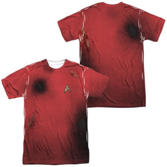 Star Trek TOS Dead Red (Front/Back Print) Men's Regular Fit Polyester Short-Sleeve T-Shirt