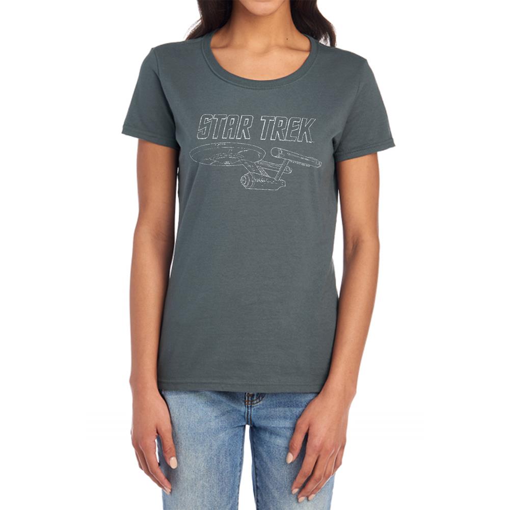 Star Trek TOS Enterprise Women's 18/1 Cotton Short-Sleeve T-Shirt