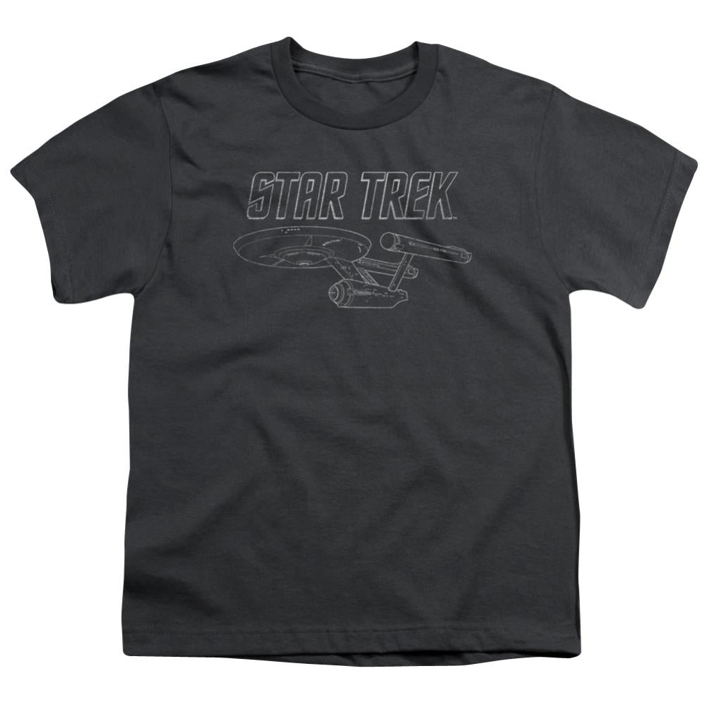 Star Trek TOS Enterprise Youth 18/1 100% Cotton Short-Sleeve T-Shirt