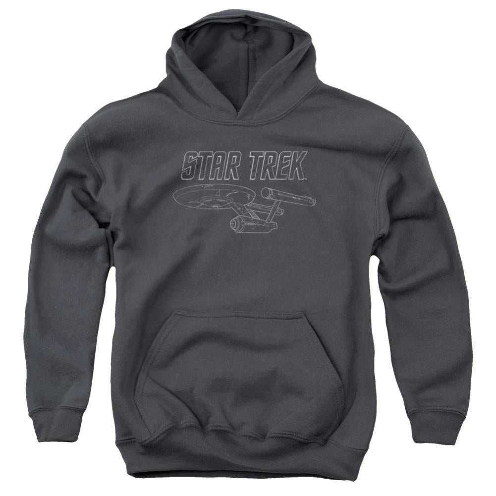 Star Trek TOS Enterprise Youth Cotton Poly Pull-Over Hoodie