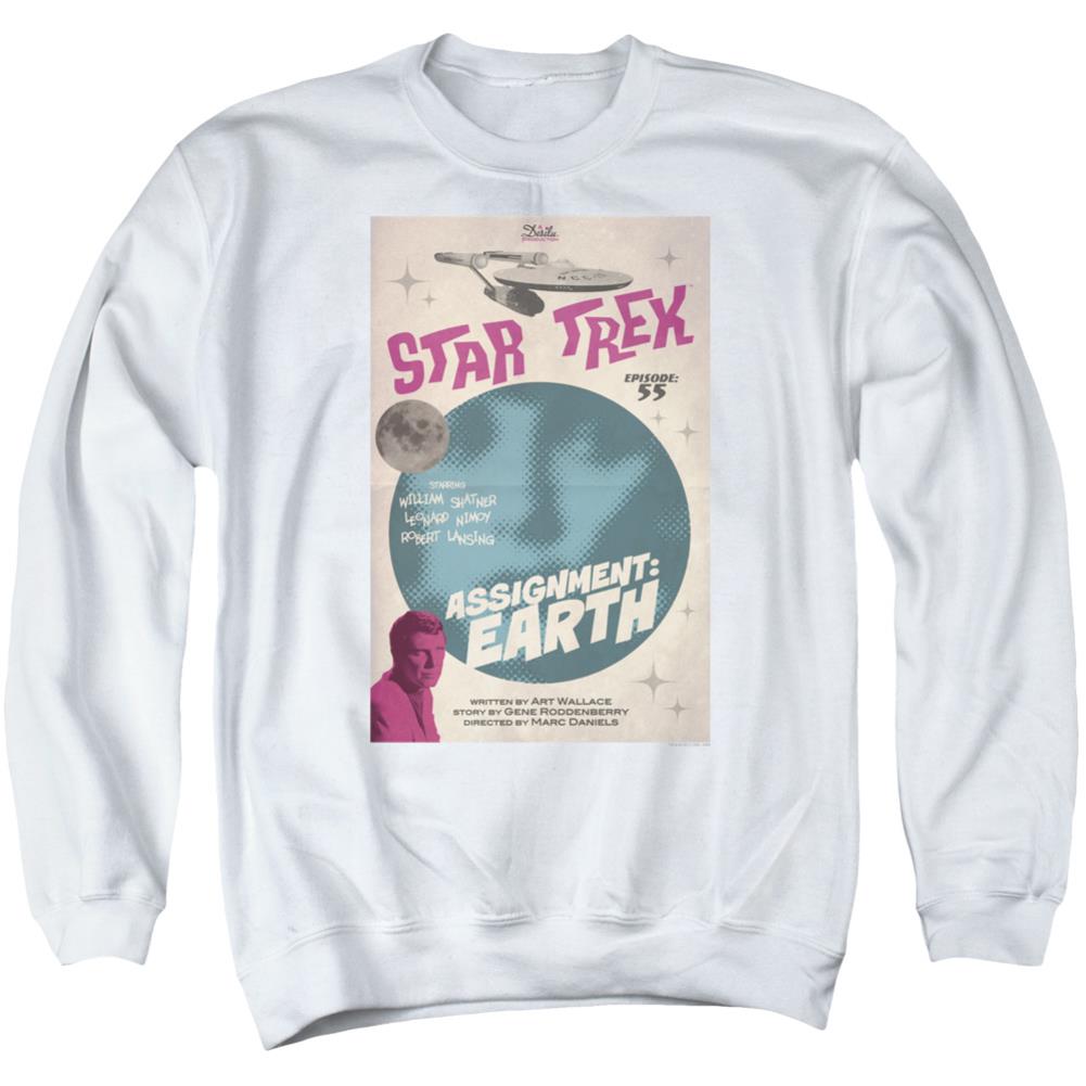 Star Trek TOS Episode 55 Men's Crewneck 50 50 Poly Long-Sleeve T-Shirt