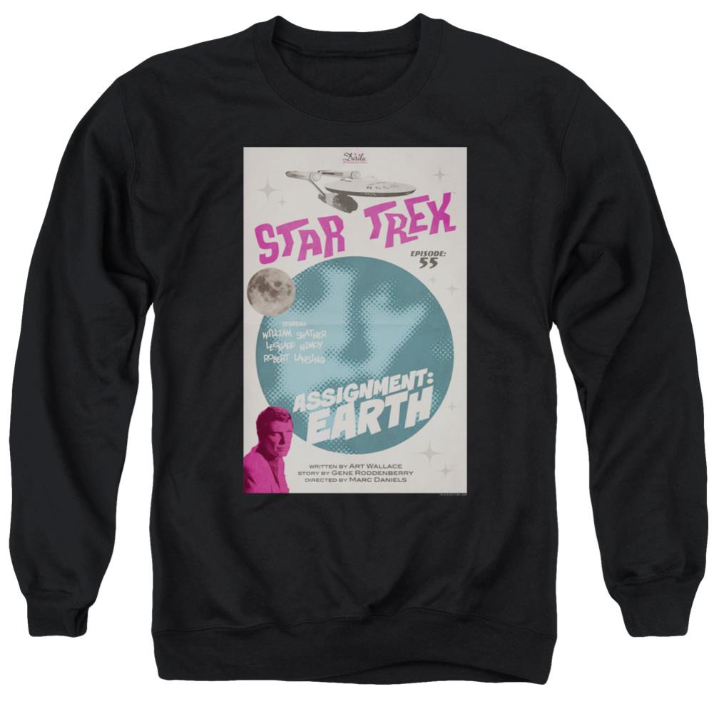 Star Trek TOS Episode 55 Men's Crewneck 50 50 Poly Long-Sleeve T-Shirt