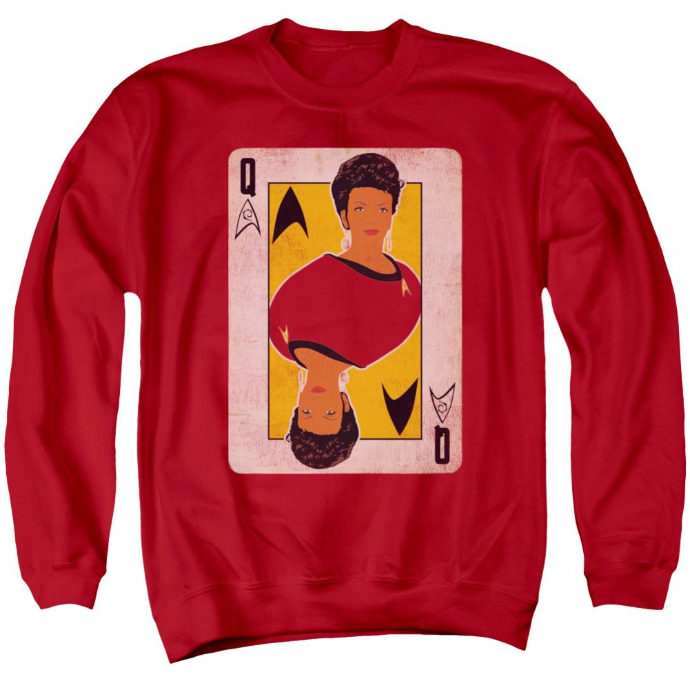 Star Trek TOS Queen Men's Crewneck 50 50 Poly Long-Sleeve T-Shirt