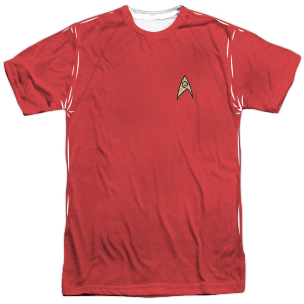 Star Trek TOS Red Shirt Men's Regular Fit Polyester Short-Sleeve T-Shirt