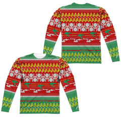 Star Trek Trek Pattern (Front/Back Print) Men's Regular Fit Polyester Long-Sleeve T-Shirt