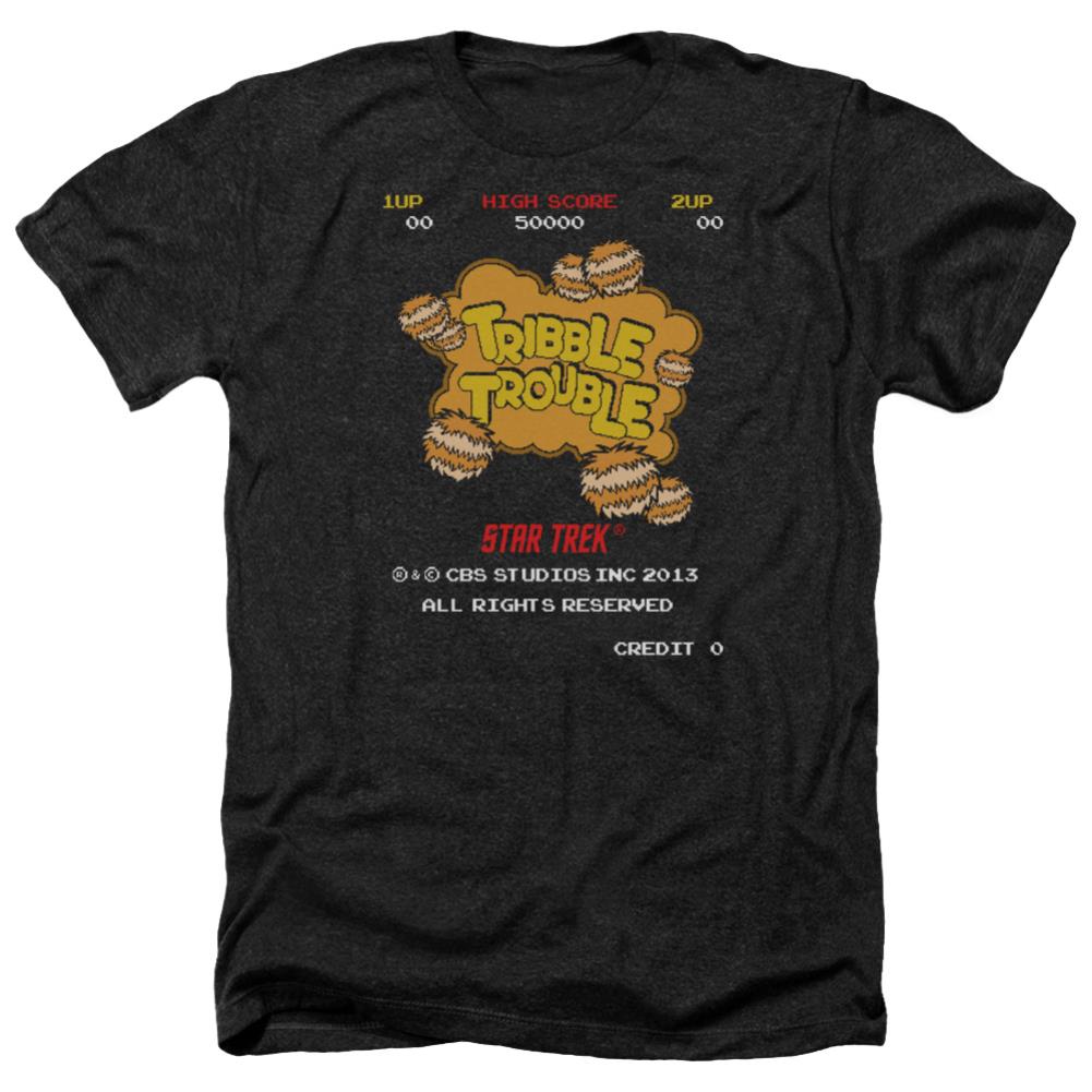 Star Trek Tribble Trouble Men's 30/1 Heather 60 40 Poly Short-Sleeve T-Shirt