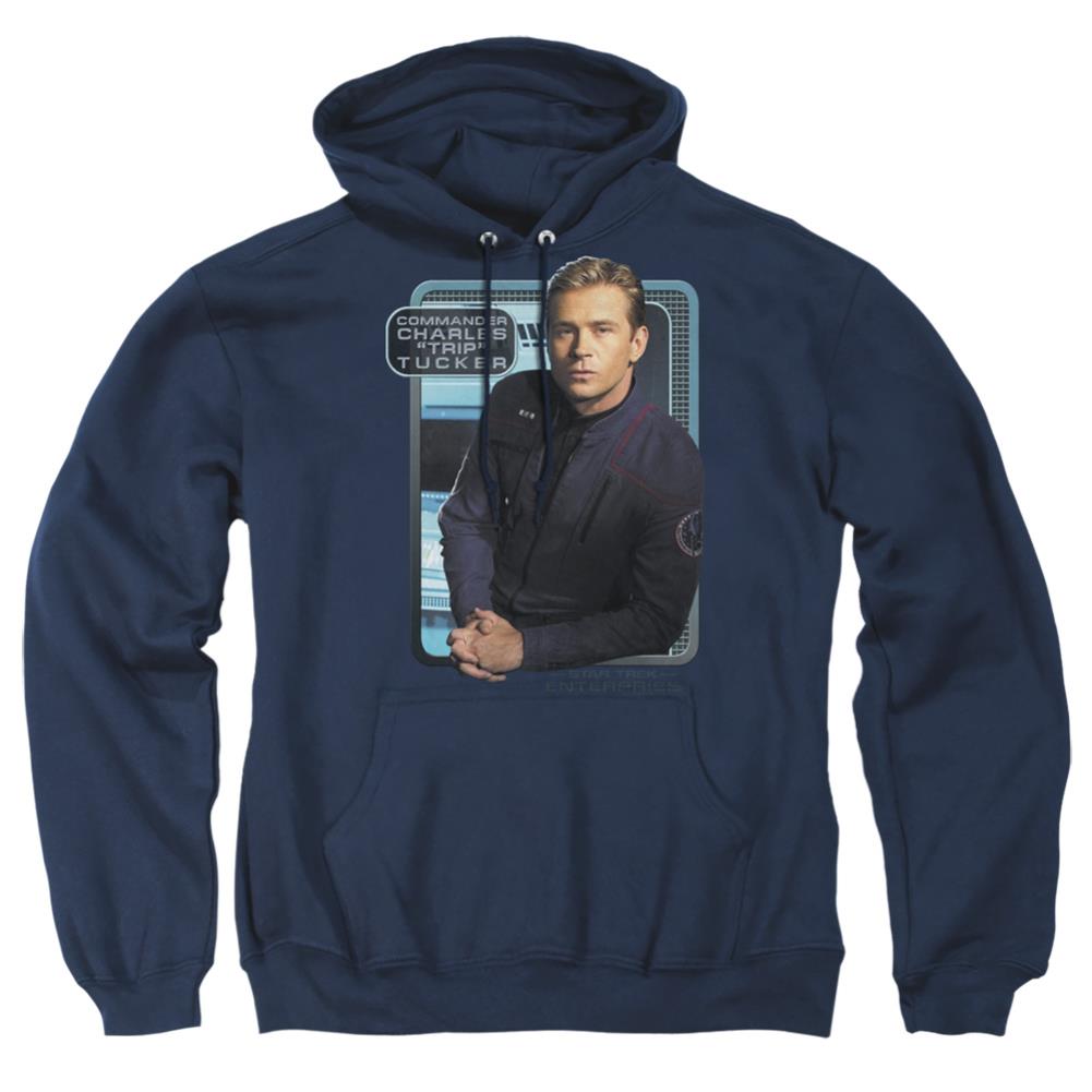 Star Trek Trip Tucker Men's Pull-Over 75 25 Poly Hoodie