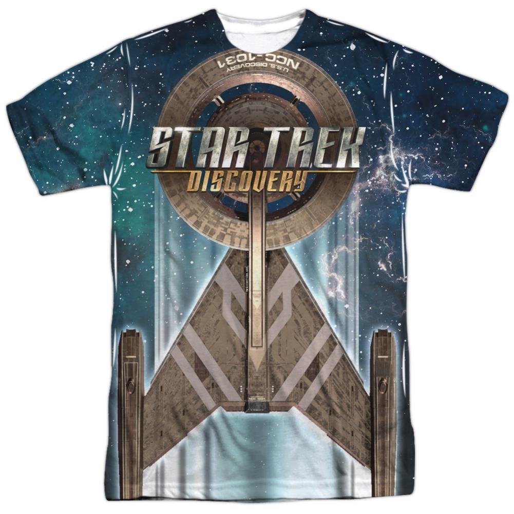 Star Trek Uss Discovery Men's Regular Fit Polyester Short-Sleeve T-Shirt