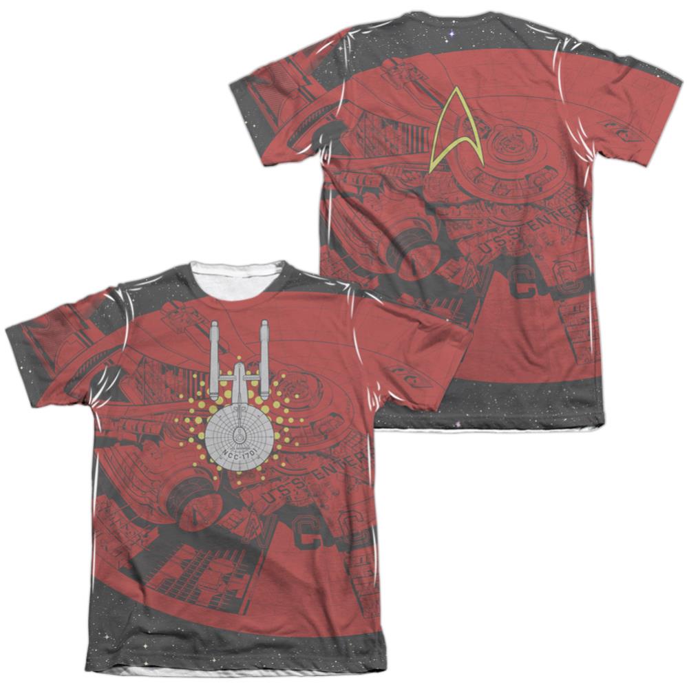 Star Trek Uss Enterprise Schematic (Front/Back Print) Men's Regular Fit Poly Cotton Short-Sleeve T-Shirt