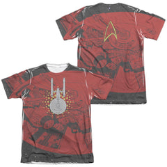 Star Trek Uss Enterprise Schematic (Front/Back Print) Men's Regular Fit Poly Cotton Short-Sleeve T-Shirt