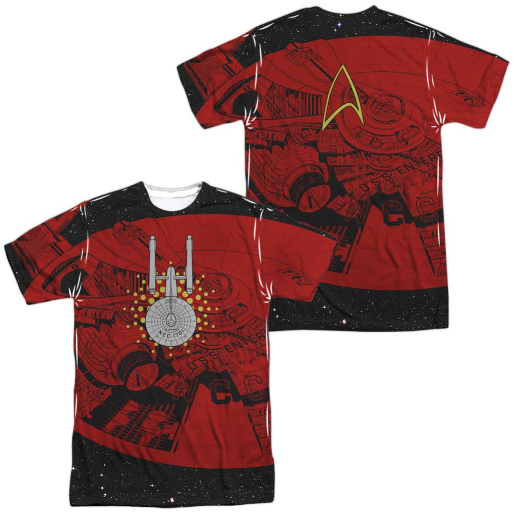 Star Trek Uss Enterprise Schematic (Front/Back Print) Men's Regular Fit Polyester Short-Sleeve T-Shirt