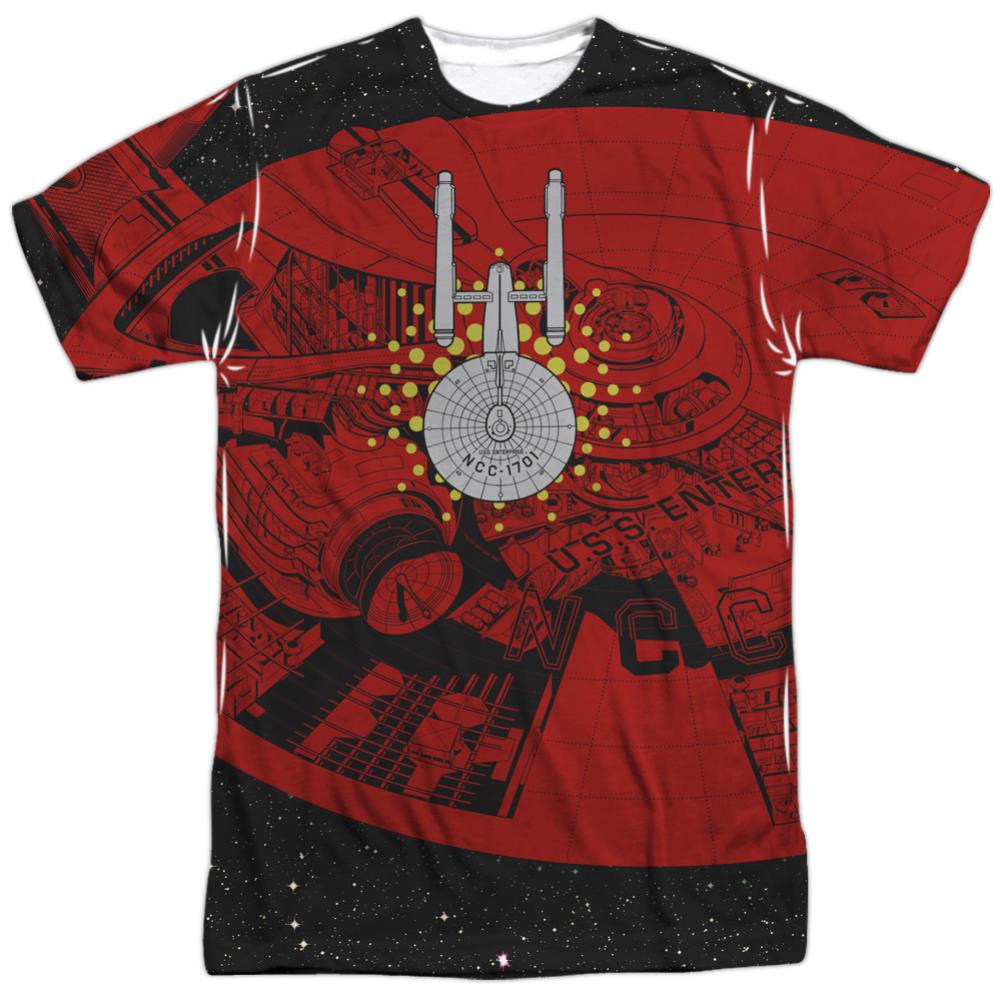 Star Trek Uss Enterprise Schematic Men's Regular Fit Polyester Short-Sleeve T-Shirt