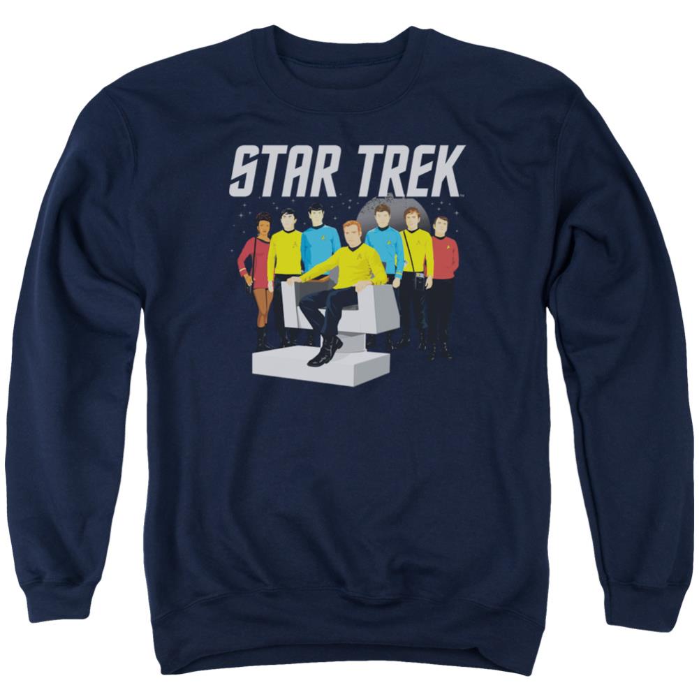 Star Trek Vector Crew Men's Crewneck 50 50 Poly Long-Sleeve T-Shirt