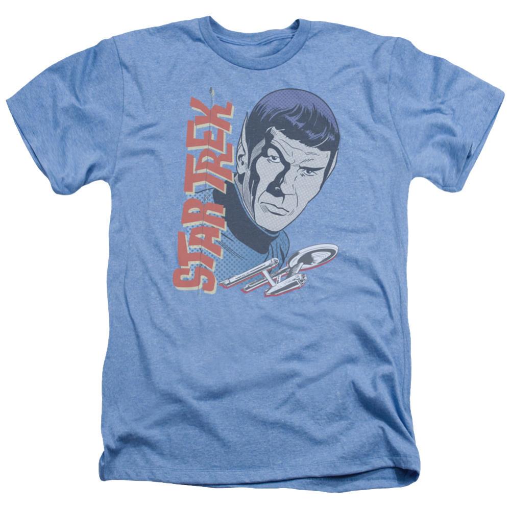 Star Trek Vintage Spock Men's 30/1 Heather 60 40 Poly Short-Sleeve T-Shirt