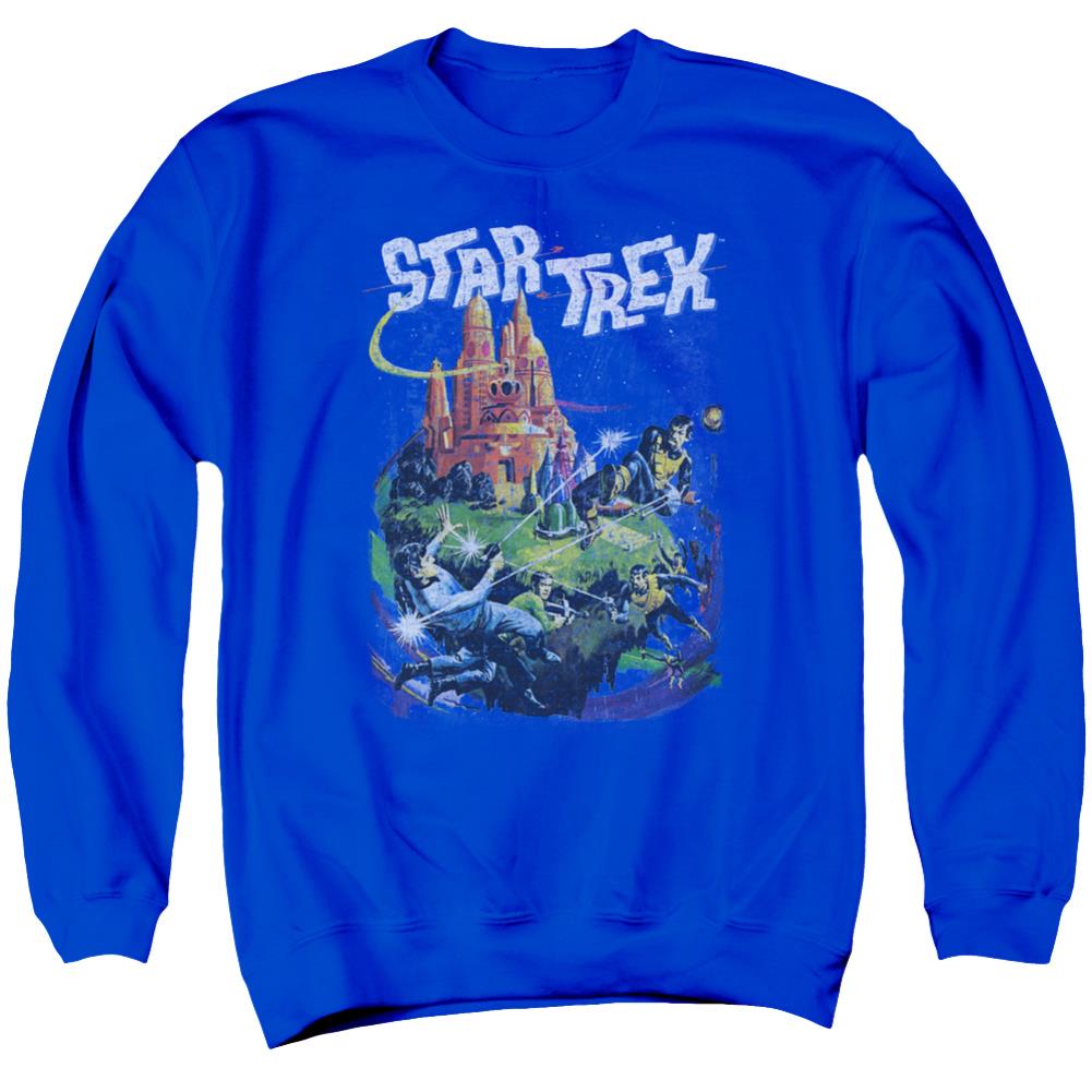 Star Trek Vulcan Battle Men's Crewneck 50 50 Poly Long-Sleeve T-Shirt