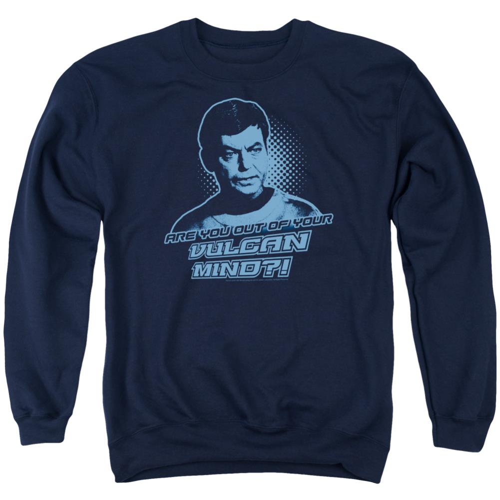 Star Trek Vulcan Mind Men's Crewneck 50 50 Poly Long-Sleeve T-Shirt