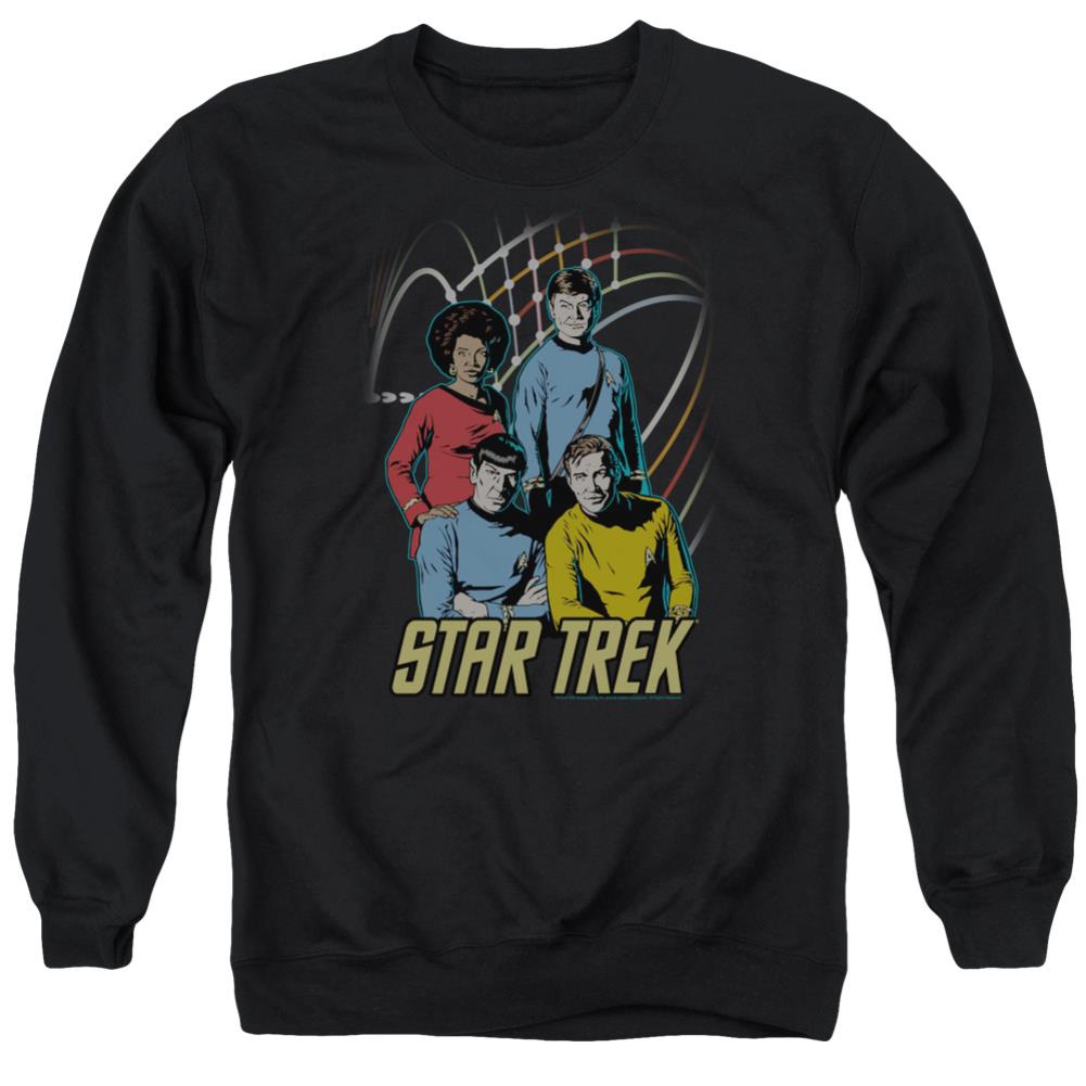 Star Trek Warp Factor 4 Men's Crewneck 50 50 Poly Long-Sleeve T-Shirt