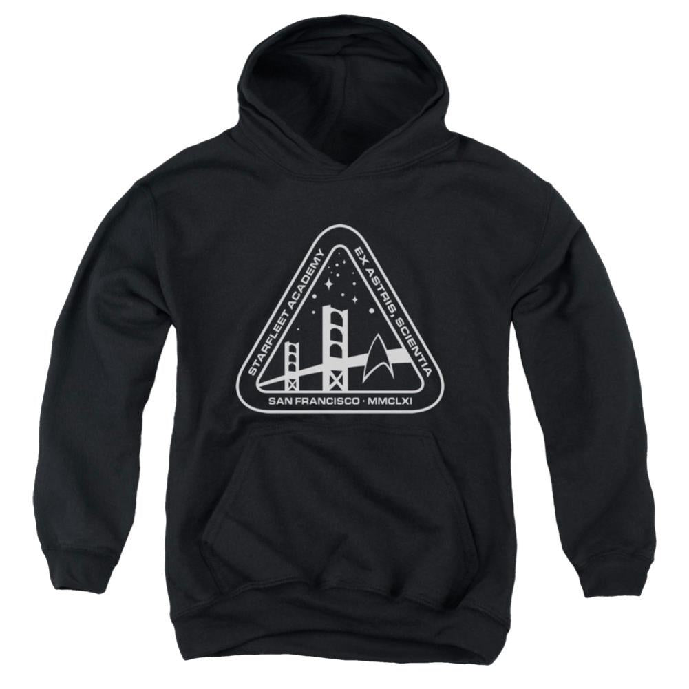 Star Trek White Academy Logo Youth Cotton Poly Pull-Over Hoodie