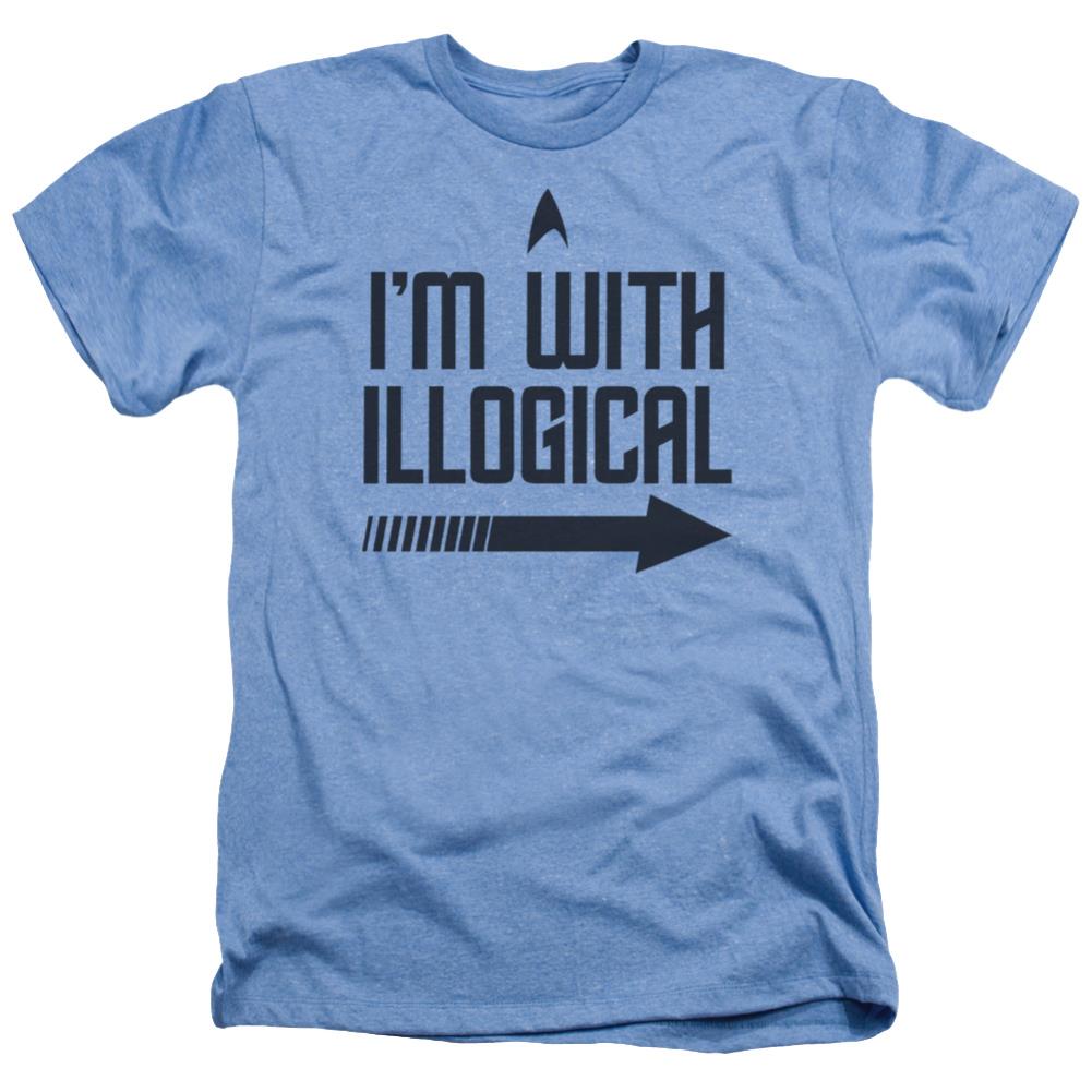 Star Trek With Illogical Men's 30/1 Heather 60 40 Poly Short-Sleeve T-Shirt