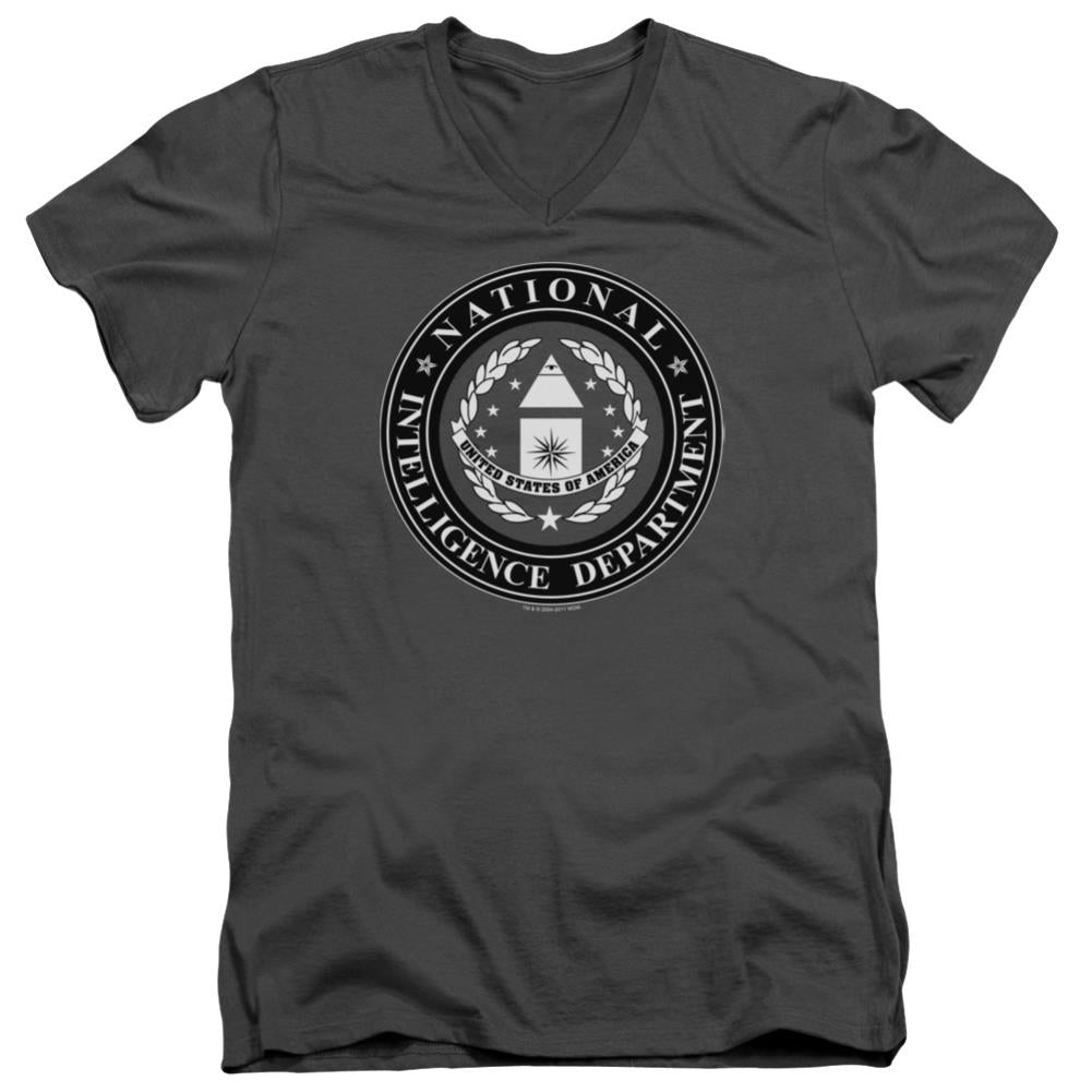 Stargate SG-1 NID Logo Men's 30/1 Cotton Slim V-Neck T-Shirt