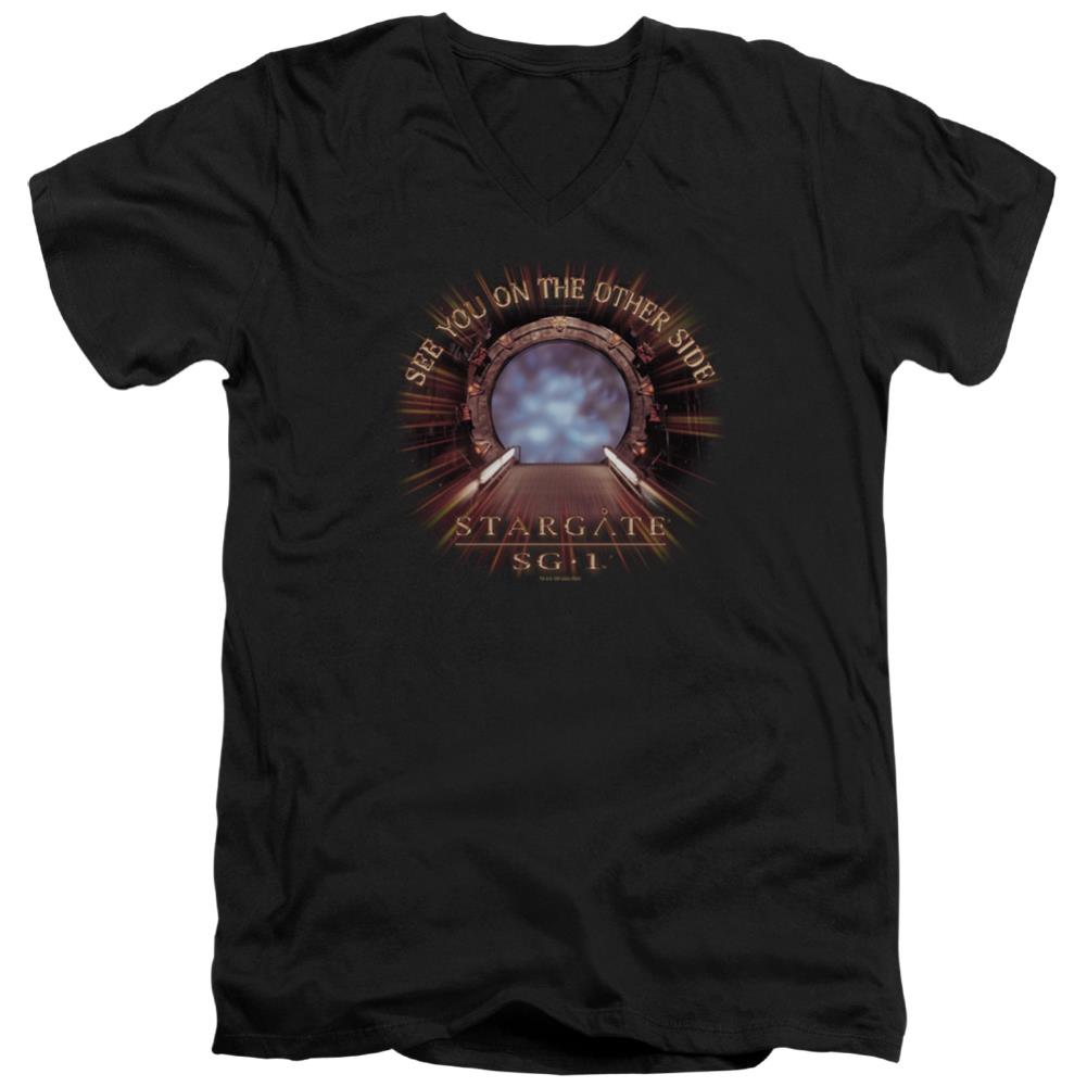Stargate SG-1 Other Side Men's 30/1 Cotton Slim V-Neck T-Shirt