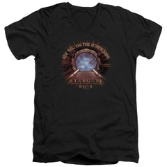 Stargate SG-1 Other Side Men's 30/1 Cotton Slim V-Neck T-Shirt